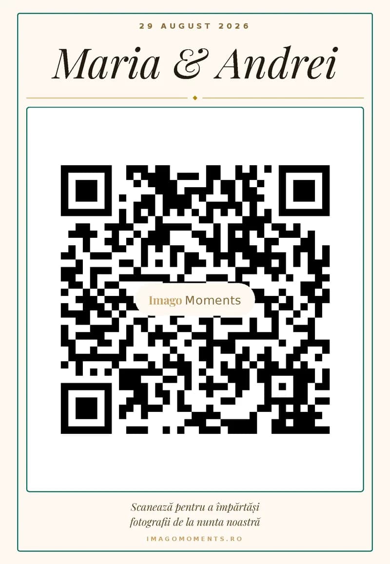 Cardul de masă cu cod QR, generat de aplicație