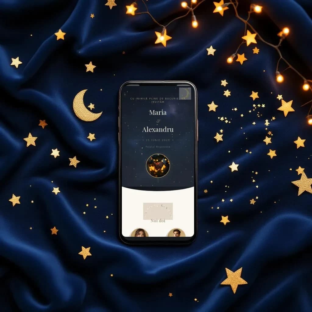 Celestial — invitație digitală de nuntă
