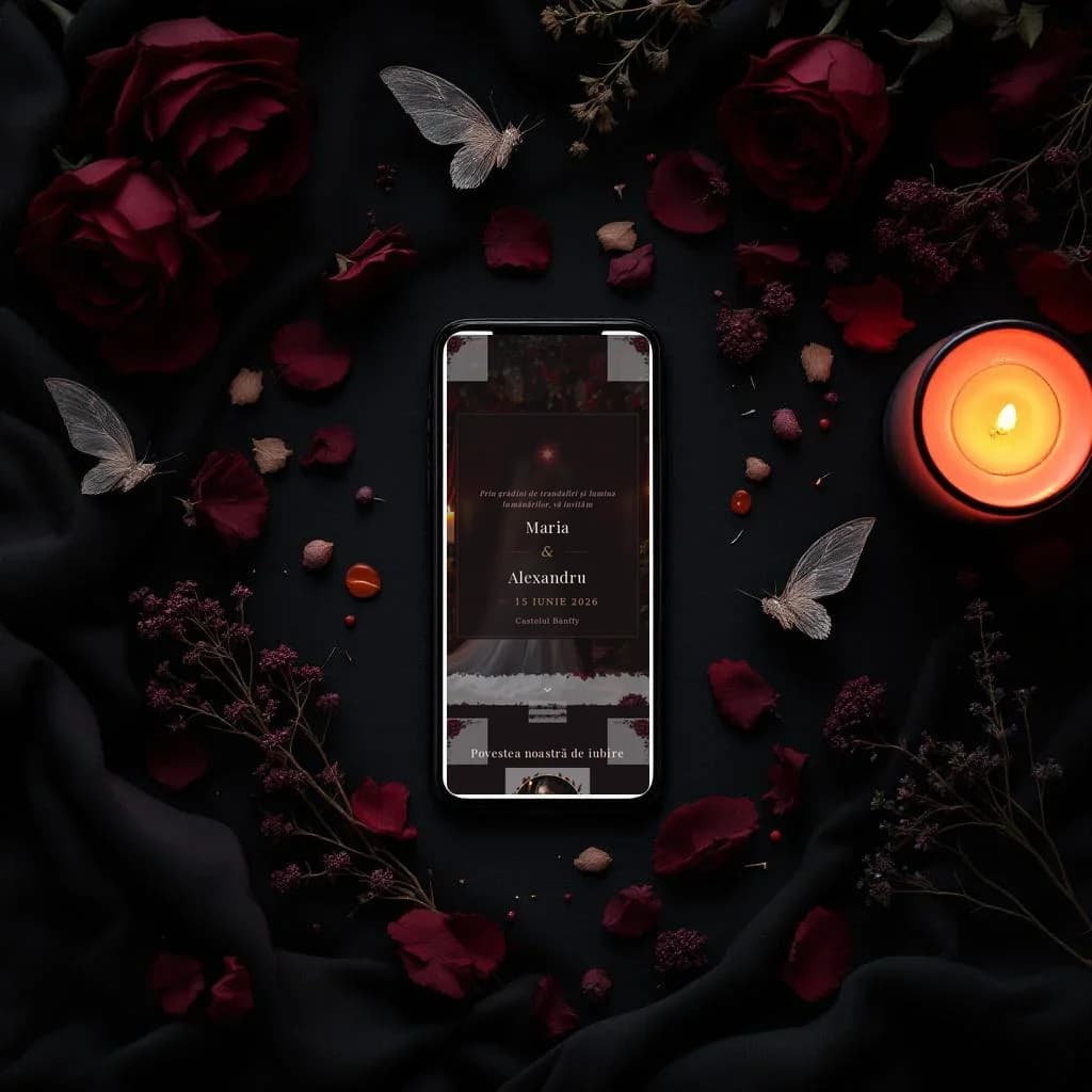 Crimson — invitație digitală de nuntă