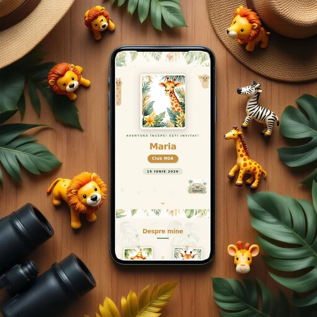Safari — invitație digitală de aniversare