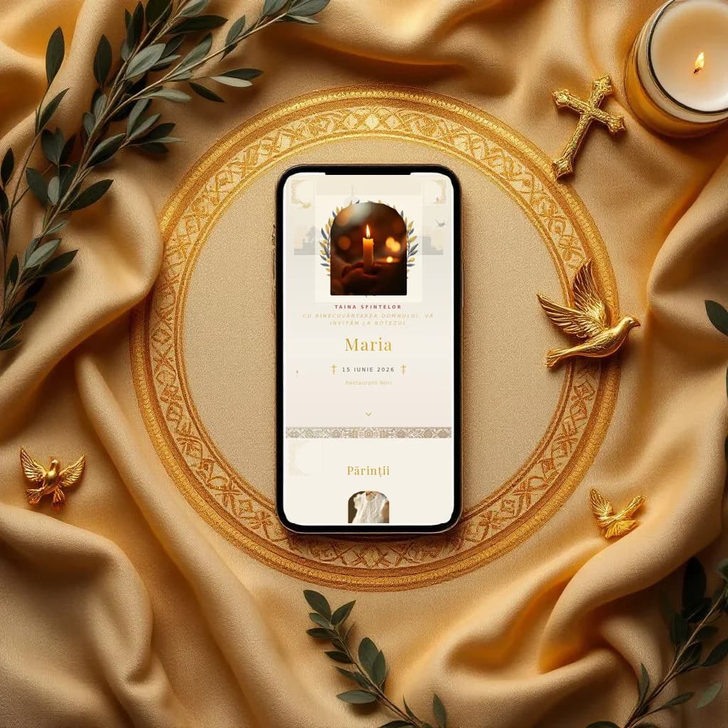 Serafim — invitație digitală de botez