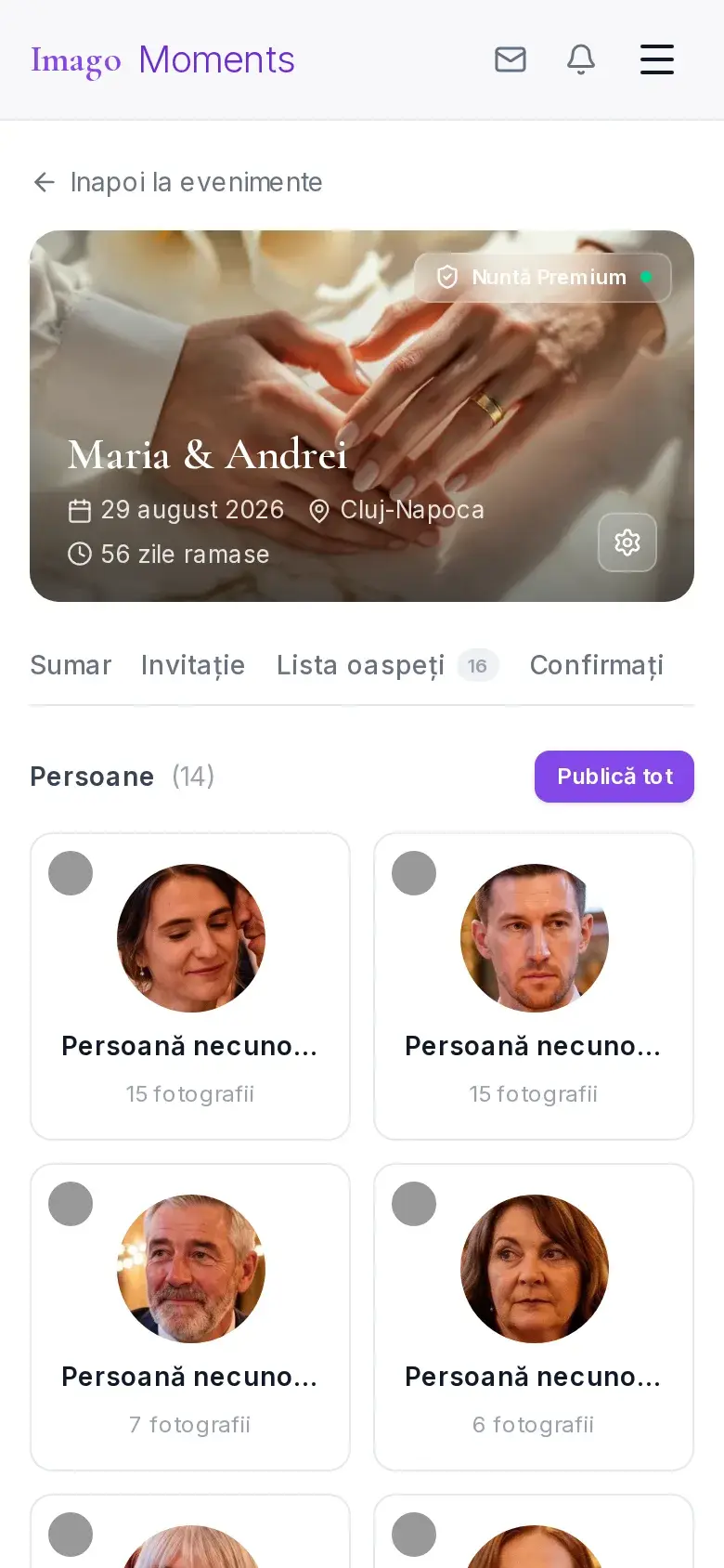 Persoanele detectate automat de AI în galeria evenimentului