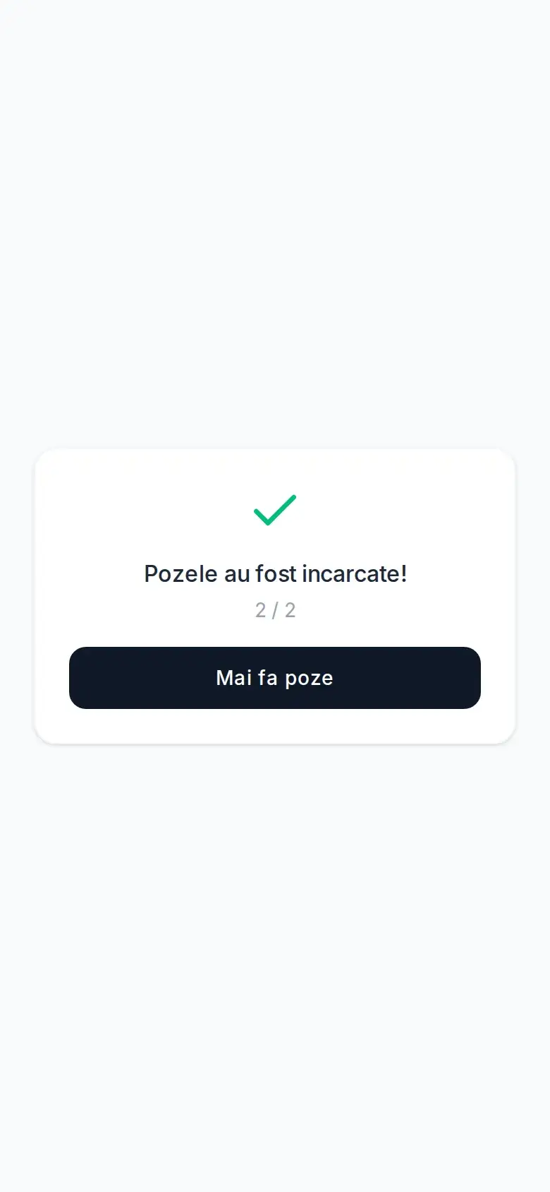 Confirmarea încărcării pozelor de către un invitat