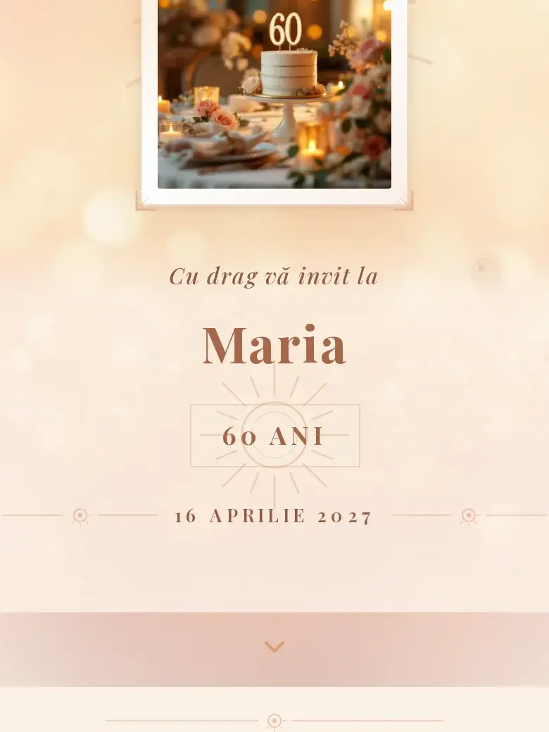 Invitație aniversare digitală model Amurg cu RSVP