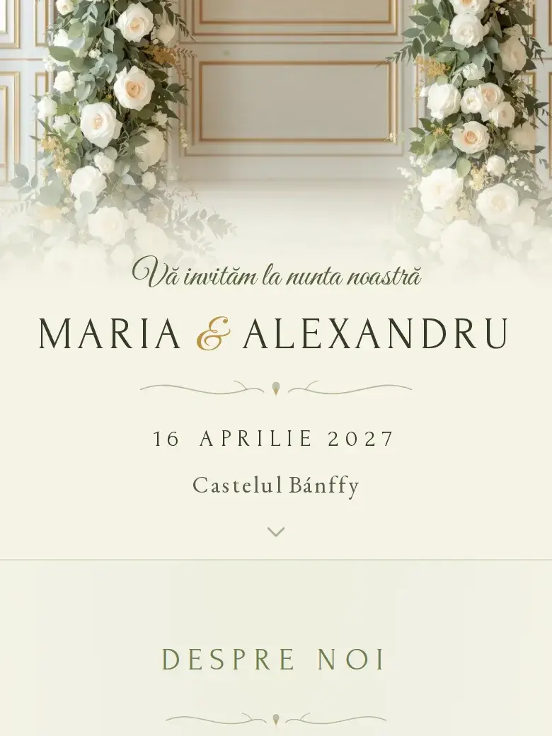 Invitație nuntă digitală model Arabesc cu RSVP