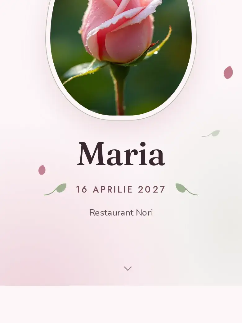 Invitație botez digitală model Bobocel cu RSVP
