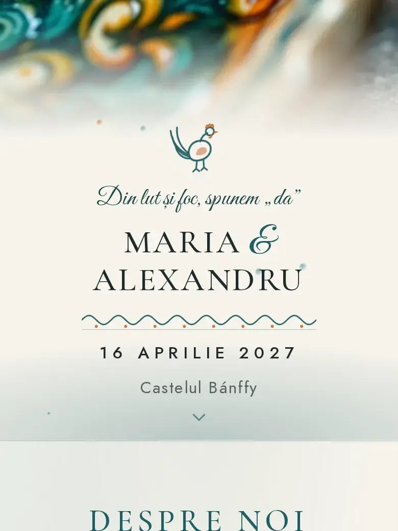 Invitație nuntă digitală model Ceramică cu RSVP