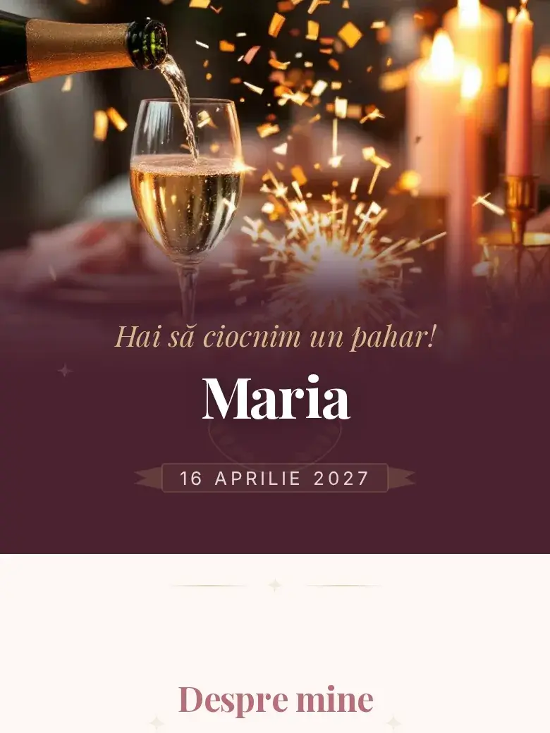 Invitație aniversare digitală model Cheers cu RSVP