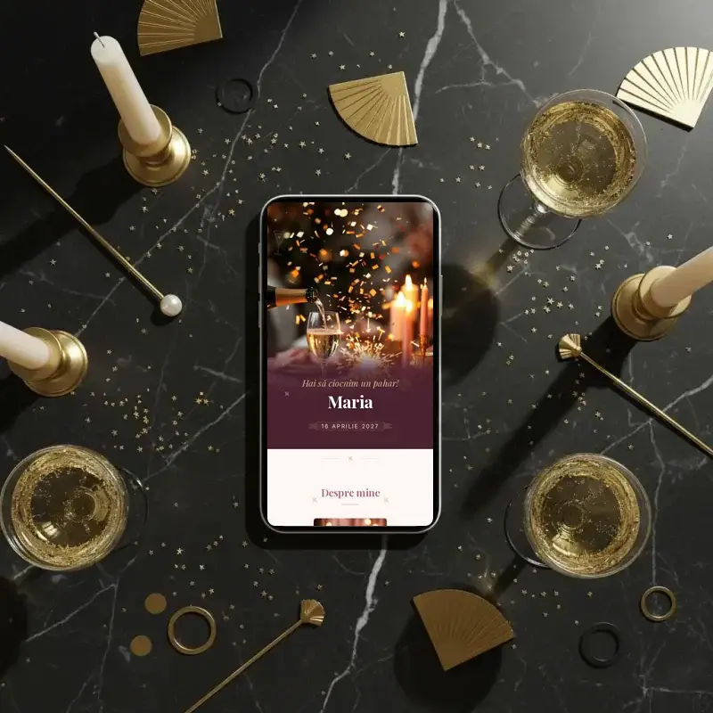 Digital birthday invitation template Cheers with RSVP
