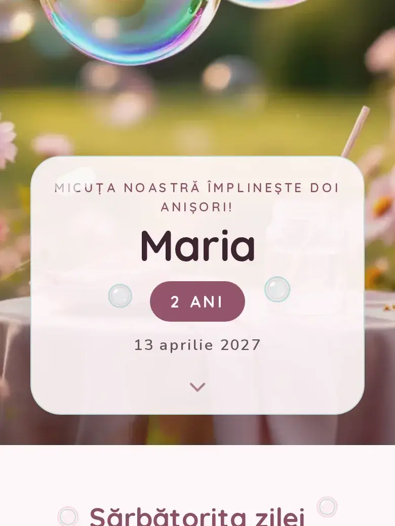 Invitație aniversare digitală model Doi anișori cu RSVP
