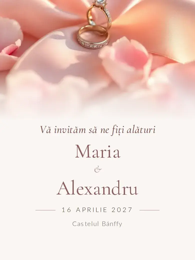 Invitație nuntă digitală model Eternal cu RSVP