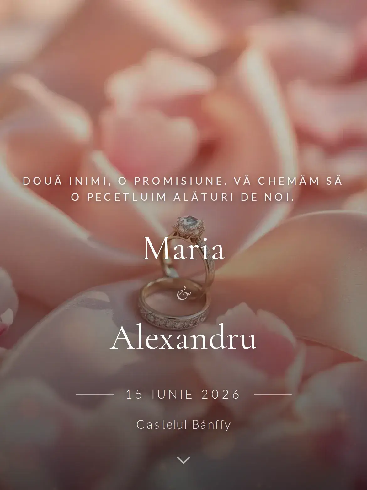 Invitație digitală de nuntă cu flori de grădină și verdeață romantică