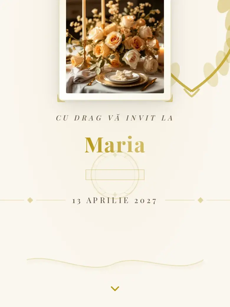 Invitație aniversare digitală model Jubileu cu RSVP