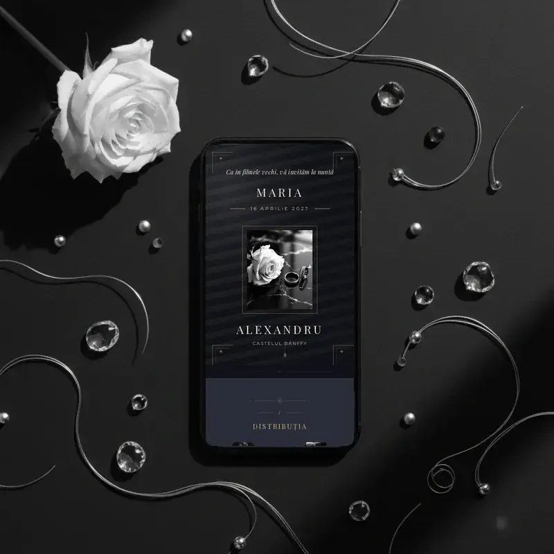 Noir — model de invitație