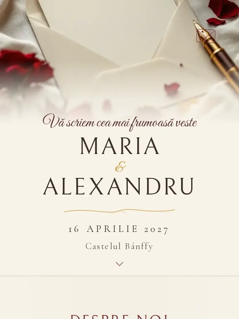 Invitație nuntă digitală model Plic cu RSVP