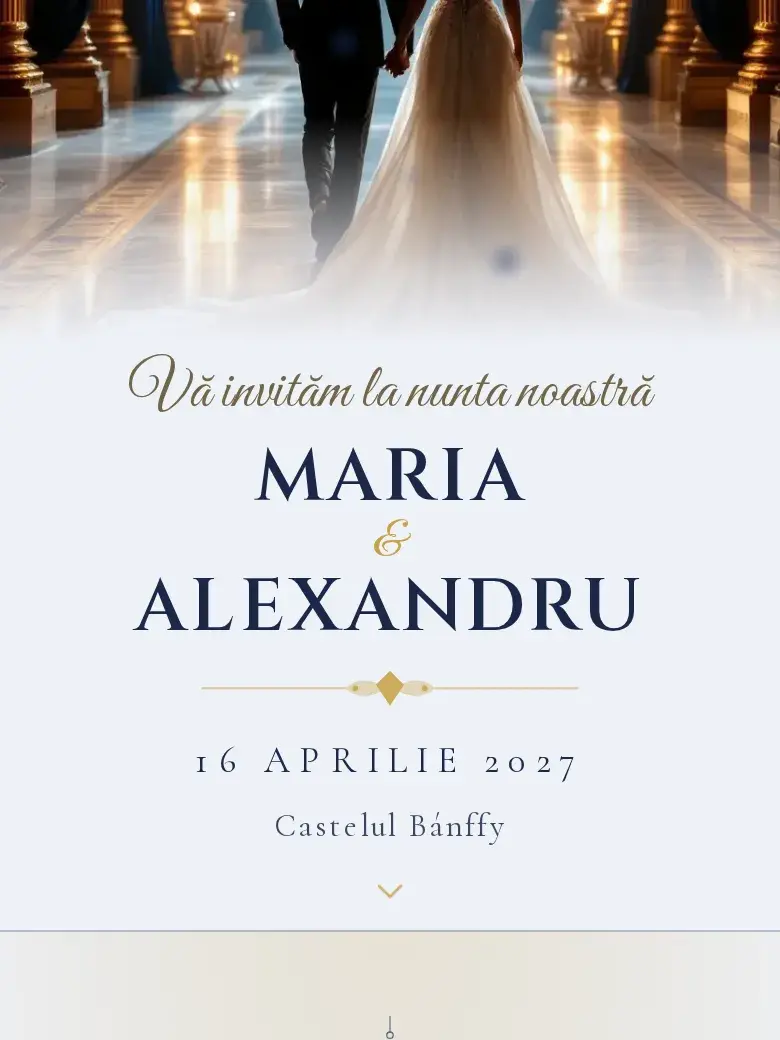 Invitație nuntă digitală model Safir cu RSVP